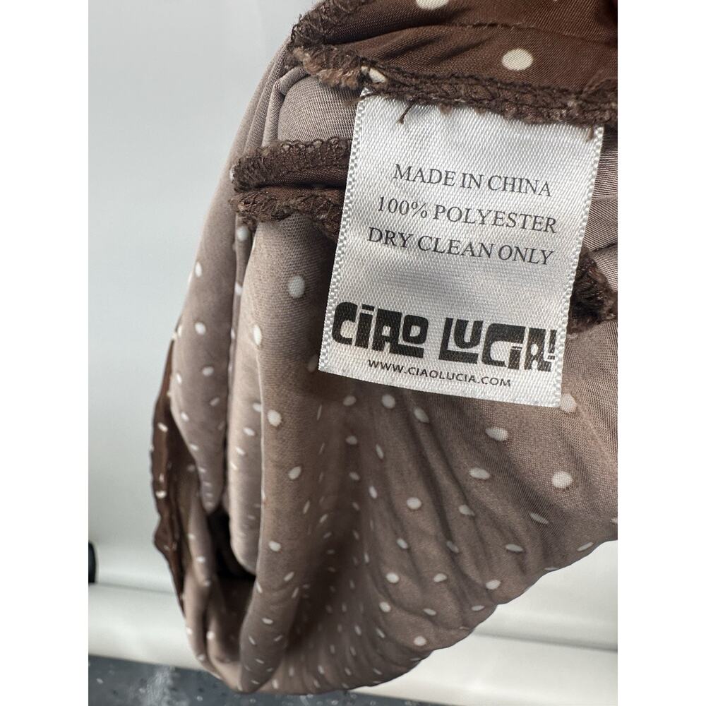 Ciao Lucia Brown Leo Dress Size XS with Minor Fabric Pull - Picture 8 of 12